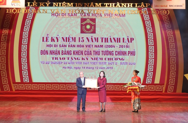 Hội Di sản Văn hóa Việt Nam đón nhận Bằng khen của Thủ tướng Chính phủ  - Ảnh 1.