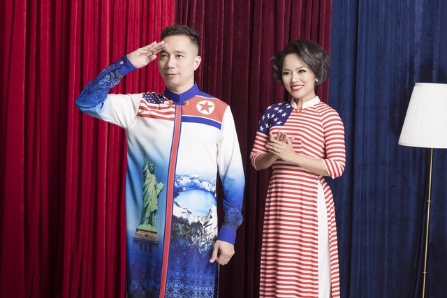Ấn tượng với áo dài mang họa tiết quốc kỳ Mỹ - Triều  - Ảnh 2.