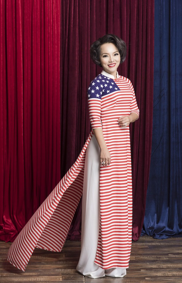 Ấn tượng với áo dài mang họa tiết quốc kỳ Mỹ - Triều  - Ảnh 4.