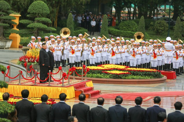 Lễ đón trang trọng Nhà lãnh đạo Triều Tiên Kim Jong-un tại Phủ Chủ tịch - Ảnh 16.