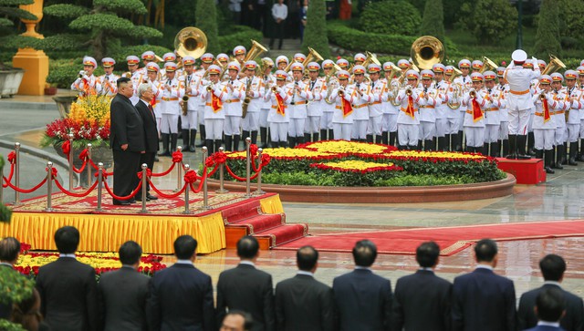 Lễ đón trang trọng Nhà lãnh đạo Triều Tiên Kim Jong-un tại Phủ Chủ tịch - Ảnh 8.