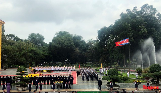 Lễ đón trang trọng Nhà lãnh đạo Triều Tiên Kim Jong-un tại Phủ Chủ tịch - Ảnh 1.