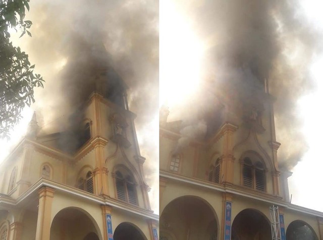 Hà Tĩnh: Cháy lớn ở nhà thờ Công giáo, nhiều tài sản bị thiêu rụi - Ảnh 3.