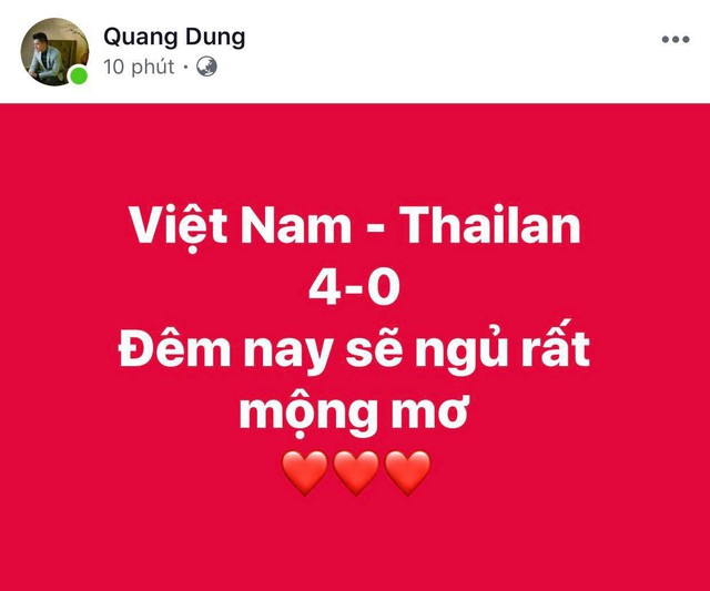 Việt Nam thắng Thái tỷ số 4-0, sao Việt phấn khích đứng ngồi không yên - Ảnh 4.