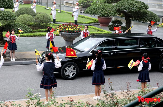 Tổng Bí thư, Chủ tịch nước Nguyễn Phú Trọng chủ trì Lễ đón chính thức Quốc vương Brunei thăm cấp Nhà nước tới Việt Nam - Ảnh 5.