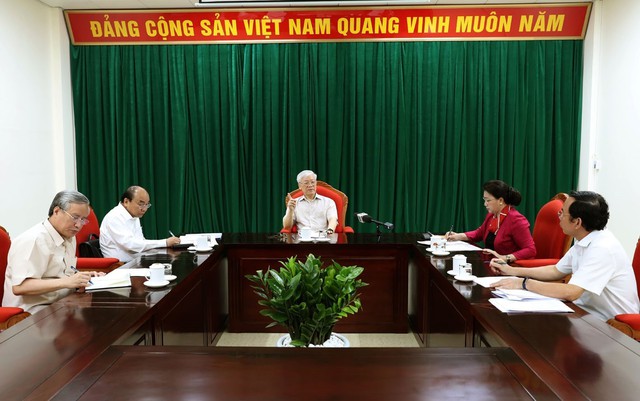 Tổng Bí thư, Chủ tịch nước Nguyễn Phú Trọng chủ trì họp lãnh đạo chủ chốt - Ảnh 3.