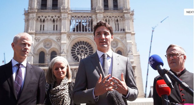 Thủ tướng Canada đề xuất hỗ trợ Pháp khôi phục Nhà thờ Đức bà Paris - Ảnh 1.