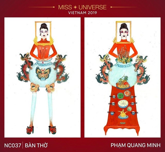 Tranh cãi dữ dội với thiết kế Bàn thờ trong cuộc bình chọn trang phục để Hoàng Thuỳ dự Miss Universe 2019  - Ảnh 1.