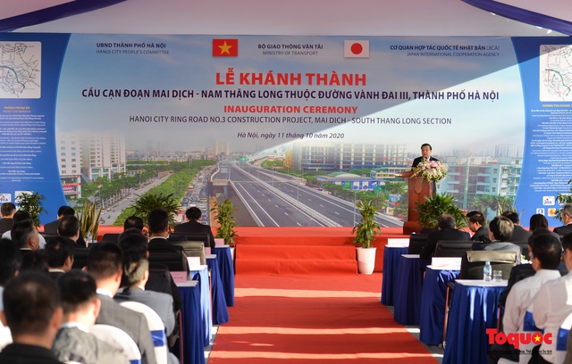 Thông xe cầu cạn Mai Dịch - Nam Thăng Long, giảm áp lực giao thông của ngõ phía phía Tây của Thủ đô Hà Nội - Ảnh 1.