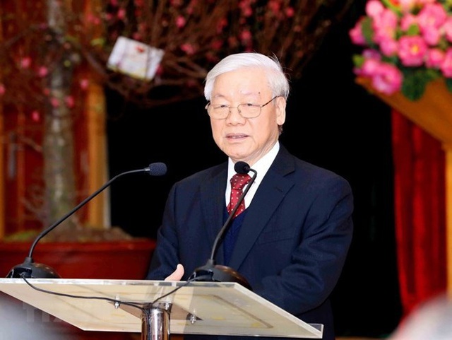  Tổng Bí thư, Chủ tịch nước Nguyễn Phú Trọng chúc Tết lãnh đạo và nguyên lãnh đạo Đảng, Nhà nước, MTTQ - Ảnh 1.