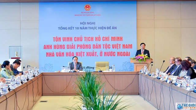 Hội nghị tổng kết 10 năm thực hiện Đề án &quot;Tôn vinh Chủ tịch Hồ Chí Minh, Anh hùng giải phóng dân tộc Việt Nam, Nhà văn hóa kiệt xuất, ở nước ngoài&quot; - Ảnh 1.