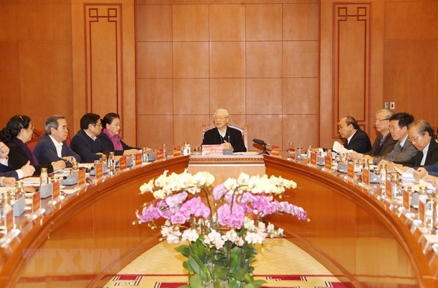 Hình ảnh Tổng Bí thư, Chủ tịch nước Nguyễn Phú Trọng chủ trì họp Tiểu ban Văn kiện ĐH XIII của Đảng - Ảnh 1.