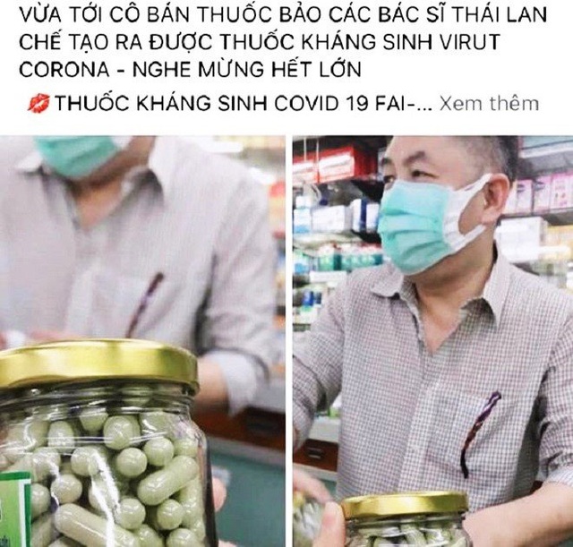 Lâm Thị Thúy Dương sử dụng Facebook cá nhân và đăng tải bài viết quảng cáo với nội dung bán thuốc kháng sinh virus corona.