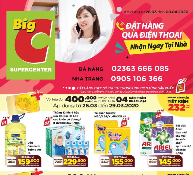 Nhiều siêu thị ở Đà Nẵng đã công bố số điện thoại “hotline” đặt hàng, giao hàng tại nhà - Ảnh 1.