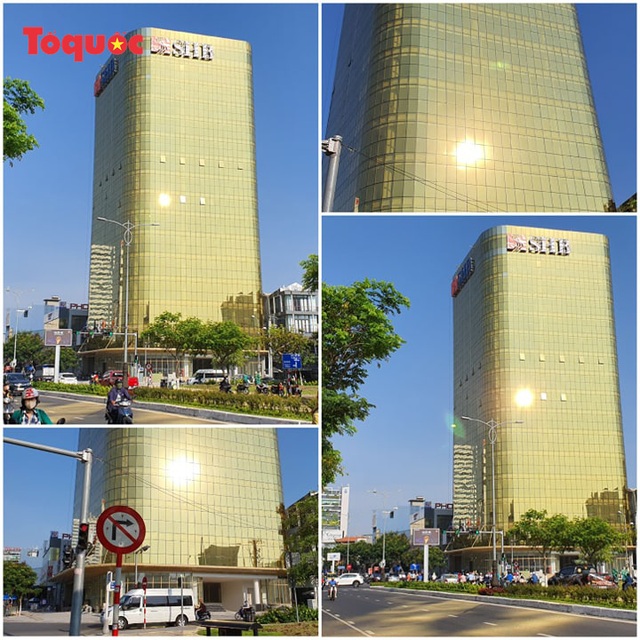 Hai tòa cao ốc ốp kính vàng phản quang gây chói mắt ở Đà Nẵng: Các chủ đầu tư tự ý lắp đặt kính màu vàng thay thế kính màu xanh  - Ảnh 2.
