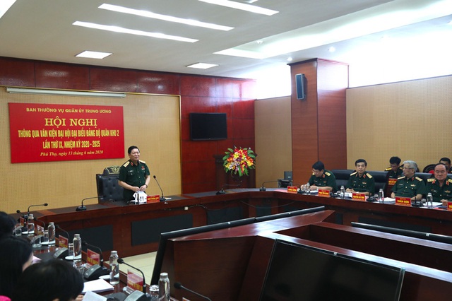 Đại tướng Ngô Xuân Lịch dự Hội nghị Thông qua công tác chuẩn bị và tổ chức Đại hội đại biểu Đảng bộ Quân khu 2 - Ảnh 1.