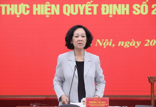 Bà Trương Thị Mai: Ban Dân vận và Mặt trận Tổ quốc cần phối hợp chặt chẽ để mang tiếng nói của các tầng lớp nhân dân đến với Đại hội Đảng - Ảnh 1.