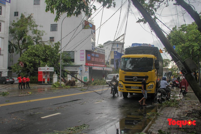 Gió to, mưa lớn, nhiều cây xanh tại TP Huế ngã đổ do bão số 5 - Ảnh 15.