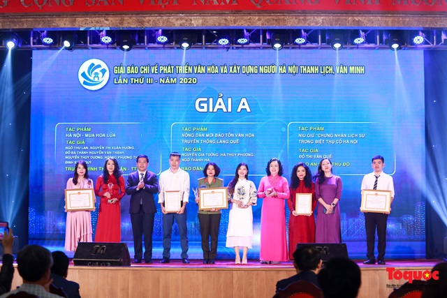 Hà Nội: Trao thưởng hai giải báo chí về xây dựng Đảng và phát triển văn hóa lần thứ III-2020 - Ảnh 8.
