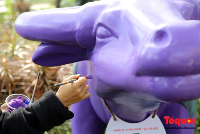 Hà Nội: Trâu diễu hành người dân ngạc nhiên thích thú - Ảnh 3.