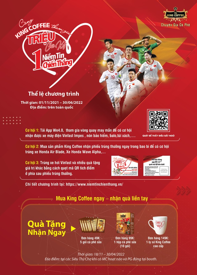 TNI King Coffee tung chương trình “Triệu chữ ký – Một niềm tin chiến thắng” với tổng giải thưởng hơn 2,7 tỷ đồng - Ảnh 2.
