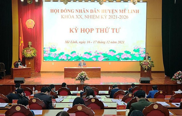 HĐND huyện Mê Linh khóa XX, nhiệm kỳ 2021-2026 khai mạc kỳ họp thứ 4 - Ảnh 1.
