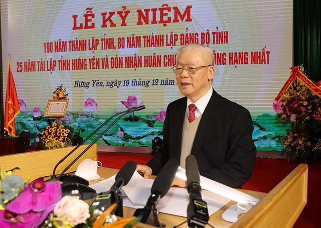 Tổng Bí thư Nguyễn Phú Trọng dự Lễ kỷ niệm 190 năm thành lập tỉnh Hưng Yên - Ảnh 1.