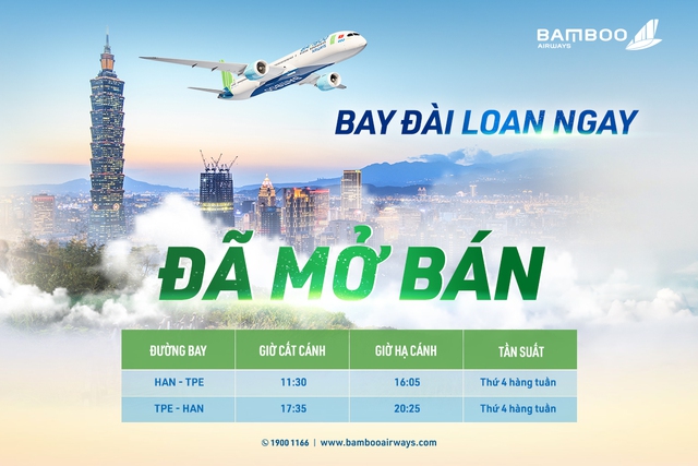 Đặt vé bay thường lệ Đài Loan cùng Bamboo Airways ngay hôm nay - Ảnh 1.