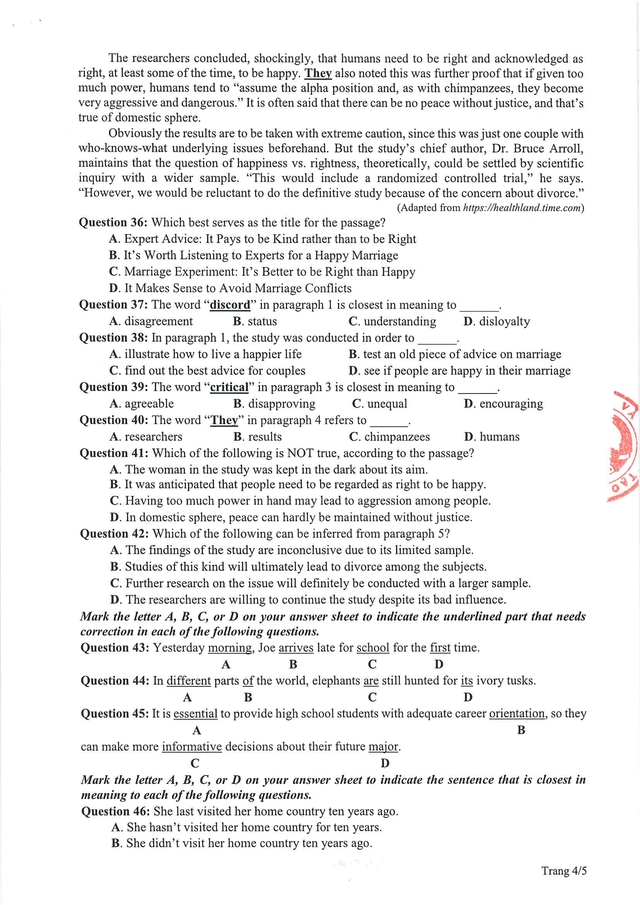 Bộ GDĐT công bố đề thi tham khảo tốt nghiệp THPT 2021 (tiếp theo) - Ảnh 4.