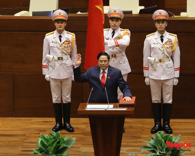 Chùm ảnh: Tân Thủ tướng Chính phủ Phạm Minh Chính tuyên thệ nhậm chức - Ảnh 5.