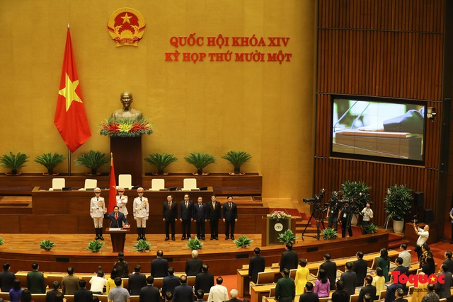 Chùm ảnh: Tân Thủ tướng Chính phủ Phạm Minh Chính tuyên thệ nhậm chức - Ảnh 7.