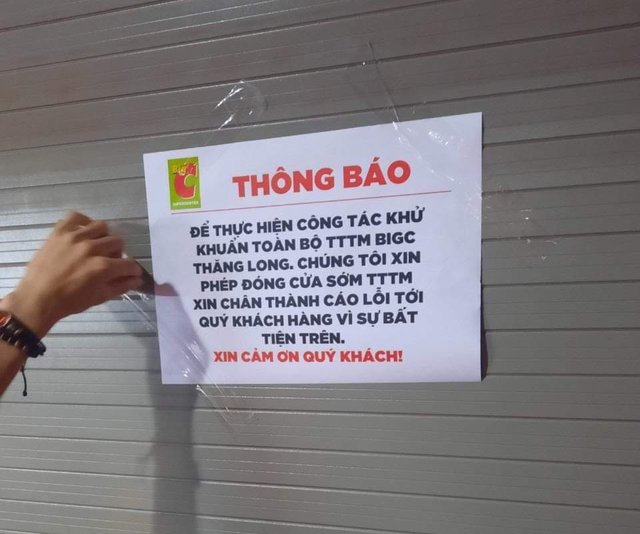Hà Nội: BigC Thăng Long tạm đóng cửa từ ngày 25/5 do có liên quan đến bệnh nhân mắc Covid 19 - Ảnh 2.