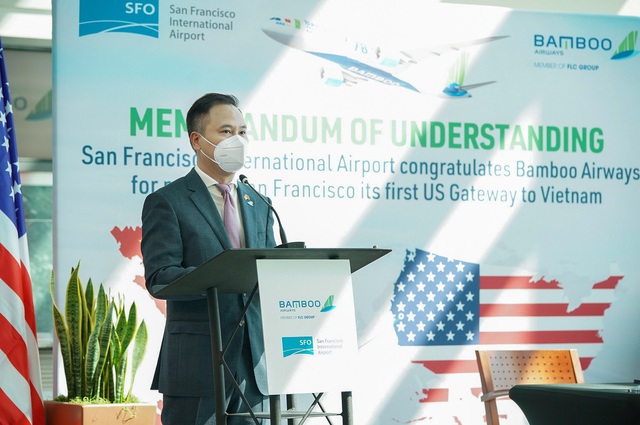 Bamboo Airways đón chuyến bay thẳng không dừng đầu tiên kết nối Việt – Mỹ tại sân bay San Francisco - Ảnh 1.