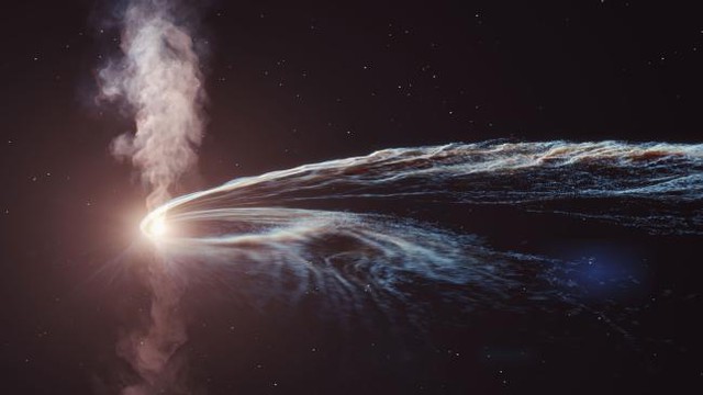 Hiện tượng chưa từng có: Lỗ đen vũ trụ phun vật chất ra không gian, nhiều năm sau khi nuốt chửng một ngôi sao - Ảnh 1.