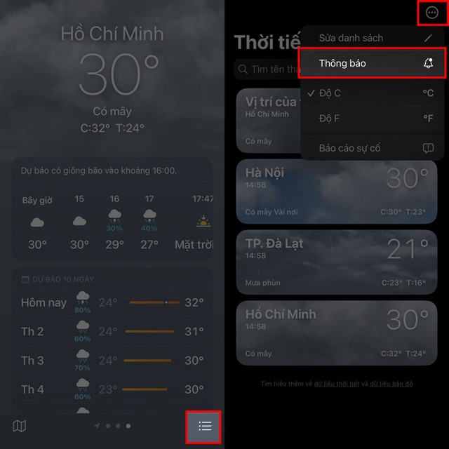 Cách bật cảnh báo thời tiết khắc nghiệt trên iPhone - Ảnh 1.