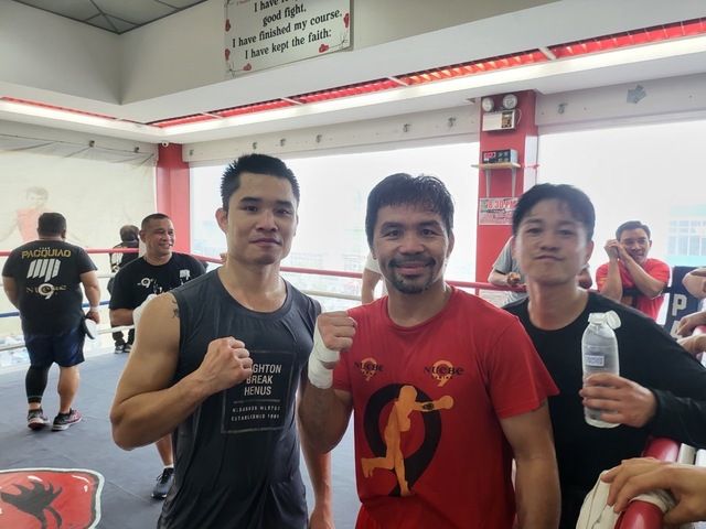 Nhà vô địch Đinh Hồng Quân tập chung cùng Manny Pacquiao tại Philippines - Ảnh 1.