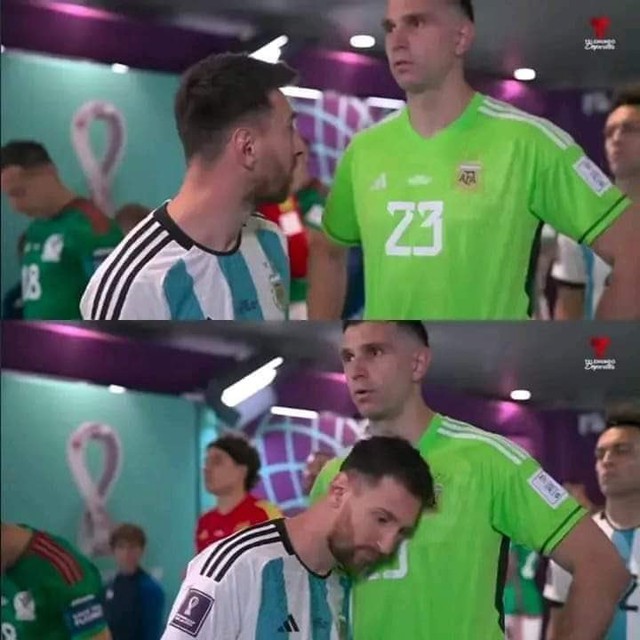 Hành động ấm áp của Messi khi đàn em bị áp lực - Ảnh 1.