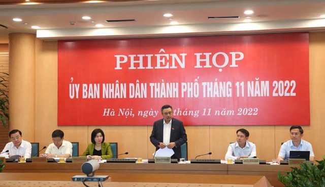 Tập thể UBND Thành phố Hà Nội xem xét các nội dung trình kỳ họp thứ 10 HĐND Thành phố - Ảnh 1.