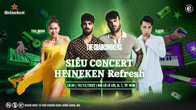 Thu Minh, Karik tương tác &quot;đốt cháy&quot; sân khấu Heineken Refresh cùng bộ đôi The Chainsmokers - Ảnh 9.