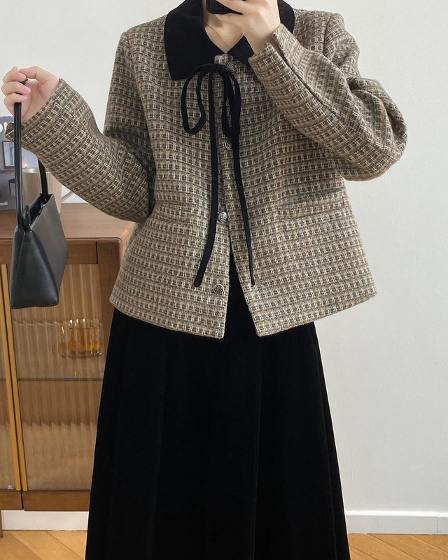 Tham khảo 10 mẫu áo dạ tweed  - Ảnh 5.