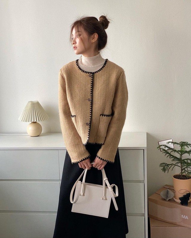 Tham khảo 10 mẫu áo dạ tweed  - Ảnh 9.