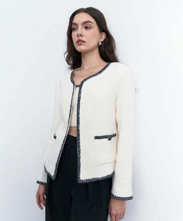 Tham khảo 10 mẫu áo dạ tweed  - Ảnh 10.