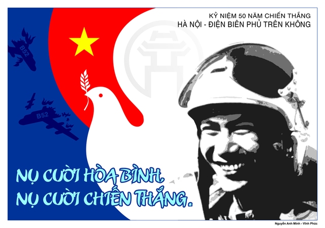 Phát hành tranh cổ động tuyên truyền kỷ niệm 50 năm Chiến thắng Hà Nội – Điện Biên Phủ trên không - Ảnh 1.