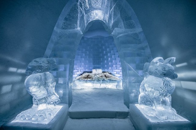 Có một khách sạn kỳ lạ ở Thụy Điển, mỗi năm “xây” lại một lần, chỉ mở cửa đón khách vào mùa đông - Ảnh 4.