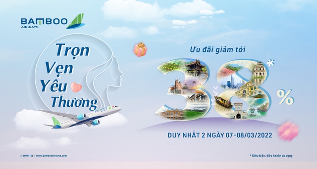 Cùng Bamboo Airways tri ân phái đẹp với loạt quà tặng hấp dẫn ngày 8/3 - Ảnh 2.