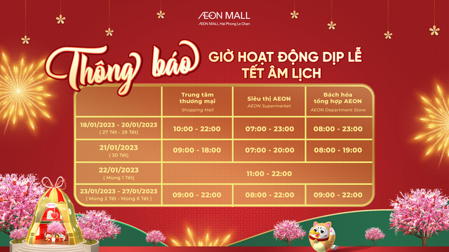 AEON MALL Hải Phòng Lê Chân - Điểm mua sắm đón xuân và vui chơi lý tưởng cho cả gia đình dịp Tết Quý Mão 2023 - Ảnh 6.