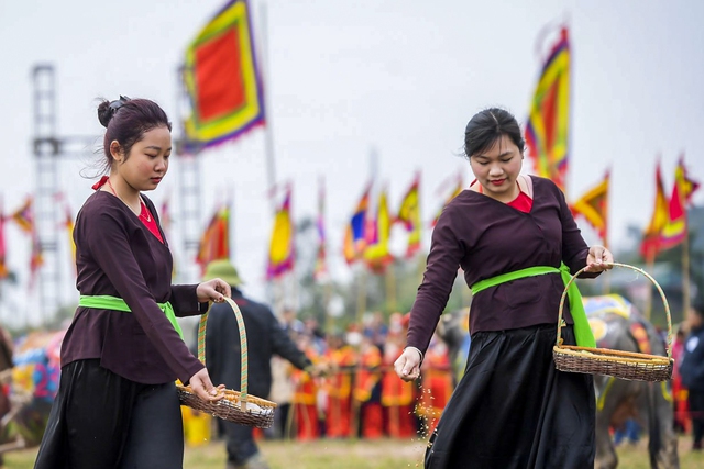 &quot;Lão nông khoác long bào&quot; xuống ruộng đi cày tại lễ Tịch điền - Ảnh 8.