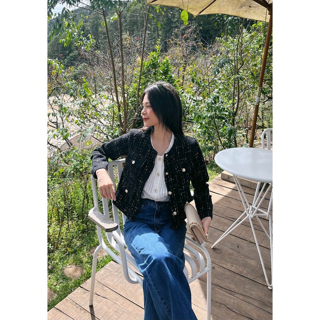 15 mẫu áo dạ tweed  - Ảnh 11.