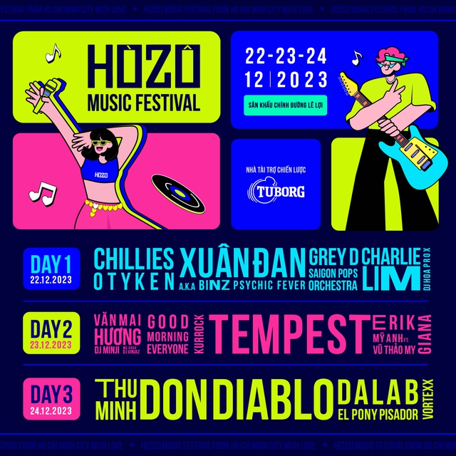 HOZO Super Fest 2023 mở cửa miễn phí: TEMPEST, Binz, Don Diablo,... và dàn sao 'khủng' diễn suốt 3 ngày! - Ảnh 2.
