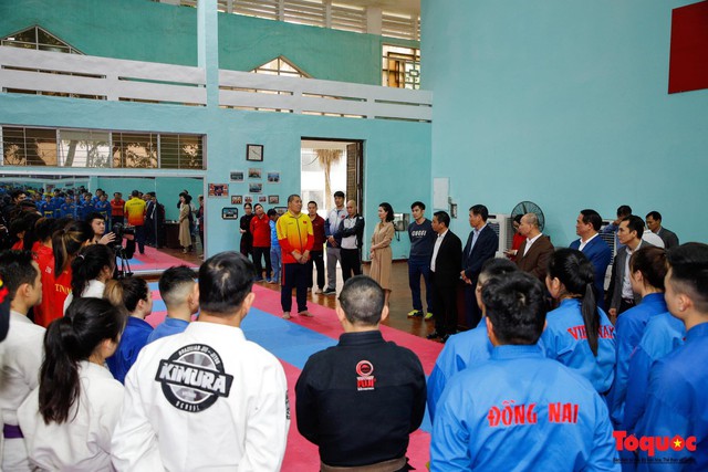 Thứ trưởng Hoàng Đạo Cương kiểm tra công tác chuẩn bị cho SEA Game 32 tại Trung tâm Huấn luyện thể thao quốc gia Hà Nội - Ảnh 3.